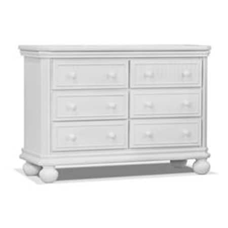 Sorelle Furniture Finley RTA 6 Drawer Double Dresser, White 4515-W